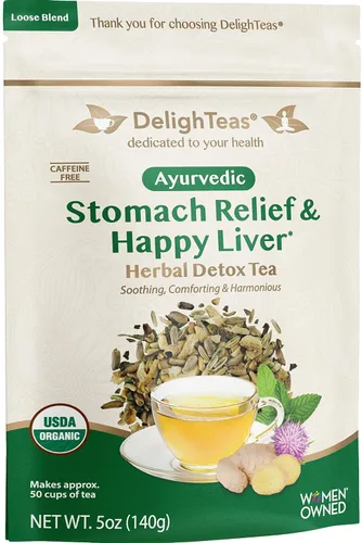 Vista 2 de DelighTeas Té orgánico de desintoxicación del hígado con taza de té inspiradora Alivio del estómago y limpieza del hígado Cardo lechero