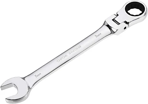 Vista 20 de uxcell Llave combinada de trinquete de cabeza flexible de 0.236 in métrica 72 dientes 12 puntos de trinquete caja terminada herramientas de llave