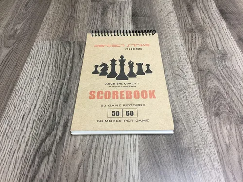 Vista 2 de Libro de puntuaciones de ajedrez Perfect Strike con reglas e instrucciones de puntuación. Resistente. Calidad de archivo. (5.5" x 8.5")