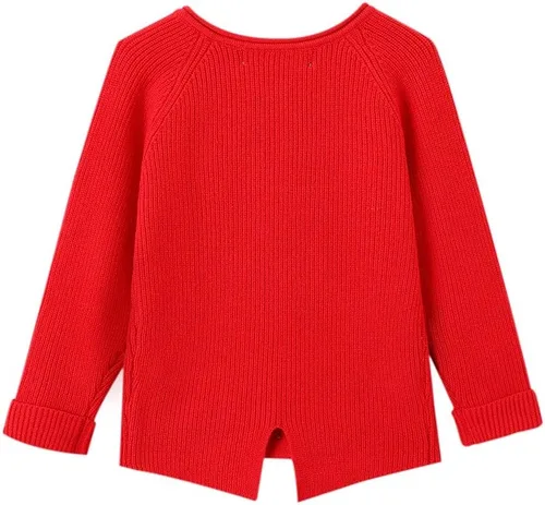 Vista 2 de SMILING PINKER Suéter tipo cárdigan para niñas pequeñas, mangas con bolsillos