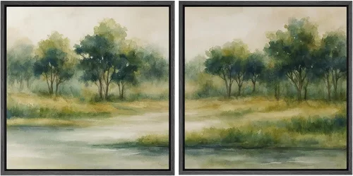 Vista 42 de SIGNFORD Impresión en Lienzo Enmarcado Arte de Pared Art Nouveau Lago de Cisnes Elegantes Ilustraciones de Aves Acuáticas Moderno Boho Naturaleza