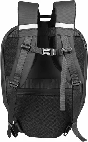 Vista 7 de Mochila de motocicleta LED personalizable, mochila LED rígida impermeable para hombres, mochilas con casco de caballero genial con ojos de diablo (B)