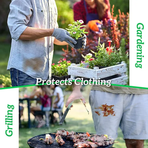 Vista 5 de GREEN LIFESTYLE Paquete de 3 delantales de servidor con 3 bolsillos - Delantal de cintura, delantal de camarera para mujeres y hombres, resistente