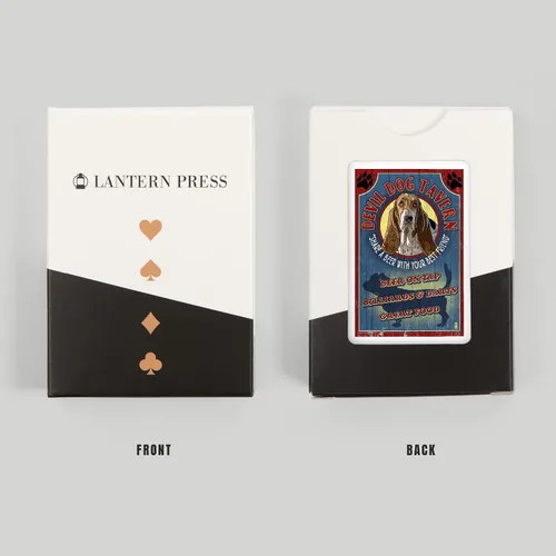 Vista 8 de Lantern Press Cartel vintage de Devil Dog Tavern, Basset Hound (52 cartas de juego, baraja de cartas de tamaño póquer con comodines)