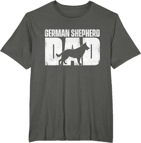 Vista 5 de Camiseta de pastor alemán para el día del padre del dueño de perros caninos, Negro