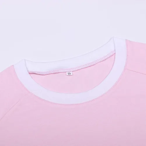 Vista 5 de Camisas de manga 3/4 para mujer, camisetas de verano con cuello redondo, camisetas básicas sueltas de mezcla de algodón para mujer