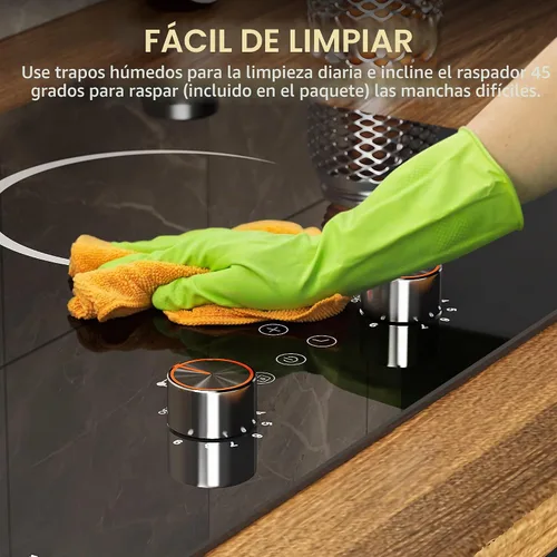Vista 7 de Karinear Placa eléctrica de 2 quemadores, estufa eléctrica de 110 V, control de perilla de 2000 W y sensor táctil placa eléctrica para encimera