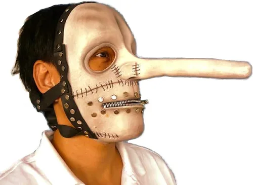Vista 5 de Chris Fehn - Máscara de látex con cremallera y nariz larga, para disfraz de Halloween