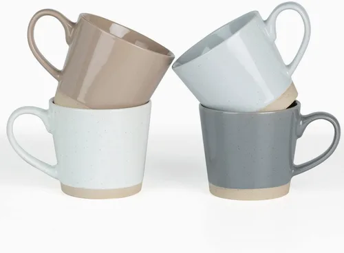 Vista 13 de famiware Juego de Tazas de Café de 4, Annecy Juego de Tazas de Cerámica Reutilizables de 14 oz con Asa, Apto para Microondas y Lavavajillas, Juego