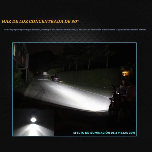 Vista 2 de Chelhead - Luces de conducción LED compactas de 2.7 pulgadas, 2 luces LED redondas de 20 W 7D de haz puntual de 20 W, luces LED pequeñas todoterreno