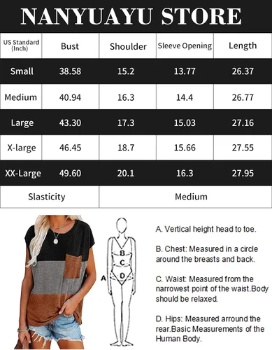 Vista 5 de NANYUAYA - Blusas de verano para mujer camisetas básicas holgadas de manga corta lisas de estilo informal y con bolsillo