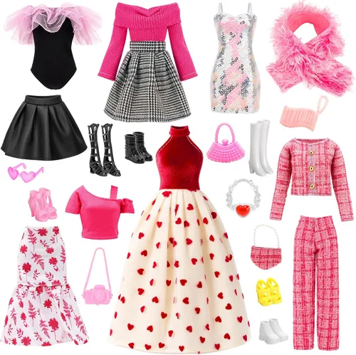 Vista 11 de Paquete de 18 piezas de moda y accesorios para muñecas de niña de 11.5