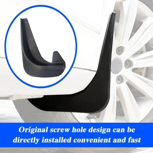 Vista 4 de 4 piezas de aletas para lodo de coche, protector de lodo, protector de guardabarros, protector contra salpicaduras, protector lateral delantero