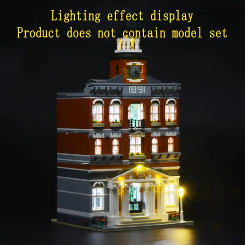 Vista 4 de GEAMENT Kit de luces LED compatible con Lego Town Hall - para Creator 10224 (juego de modelos no incluido)
