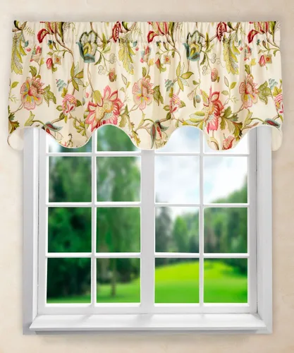 Vista 17 de Par de cortinas Brissac con cintas, de Ellis Curtain, 70 x 63", color rojo