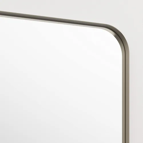 Vista 5 de Better Bevel - Espejo con marco de metal de níquel de 20 x 30 pulgadas, espejo rectangular de pared para baño, esquina redondeada