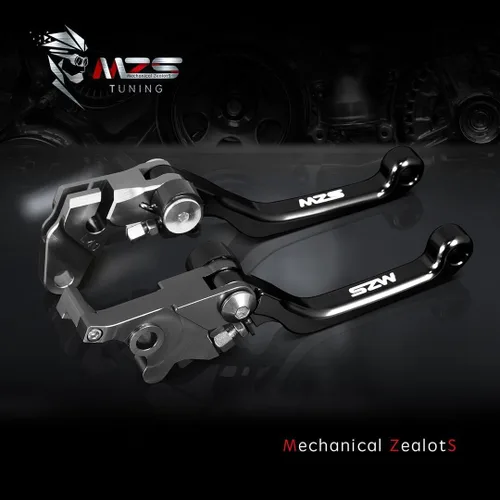 Vista 5 de MZS - Palancas de embrague y freno ajustables para motocicleta todo terreno, color negro, con mecanizado CNC, compatibles con YZ65 2018-2025 / YZ80