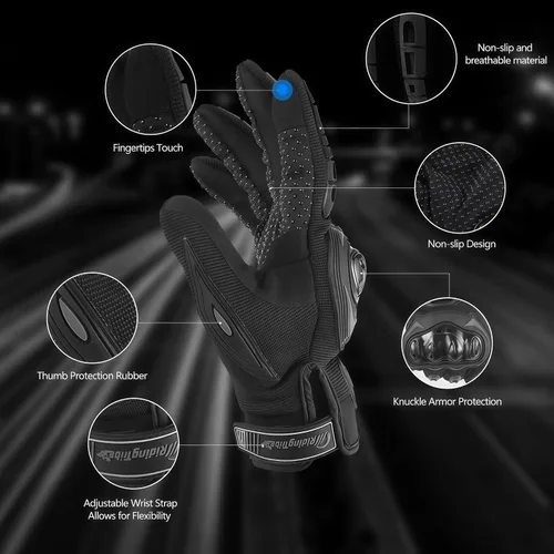 Vista 2 de Guantes de motocicleta para hombre y mujer con pantalla táctil Guantes Para Motocicleta Hombre para deportes de motor BMX ATV MTB Motocross Guantes
