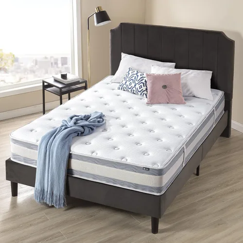 Vista 6 de Colchón híbrido Zinus de 35.5 cm de espuma de memoria con gel infundido., Gel Espuma, Blanco