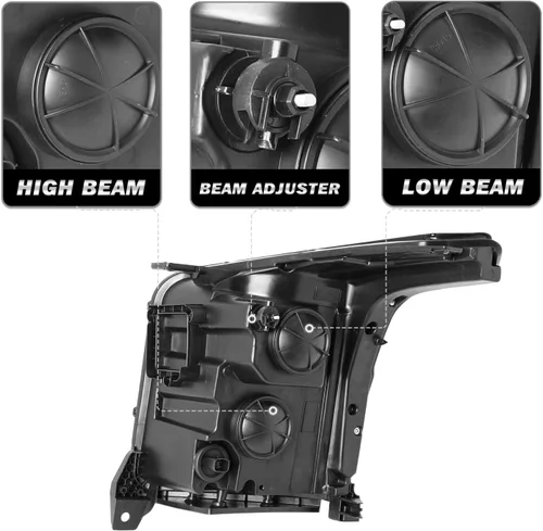Vista 3 de SOCKIR Conjunto de Faros Delanteros LED DRL Compatible con GMC YUKON SLT SLE/Yukon XL SLT SLE 2015-2020 Faros Halógenos Originales de Fábrica OE Par