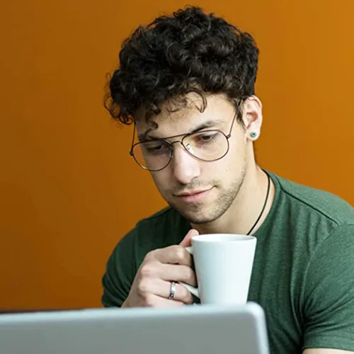 Vista 2 de HJSTES Lentes de aviador de lente transparente luz azul para mujeres y hombres marco de piloto anteojos clásicos sin receta
