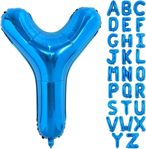 Vista 22 de Globos TONIFUL de 40 pulgadas, grandes, azules, con letras B gigantes, globos de alfabeto de papel de aluminio, mylar, grandes globos