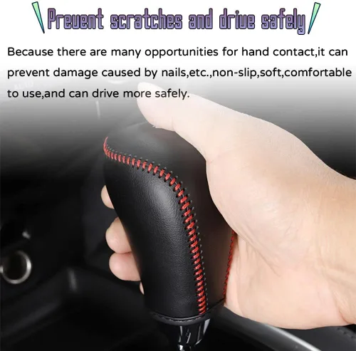 Vista 7 de Accesorios interiores personalizados para Nissan Rogue Rogue Sport, Altima Frontier, Murano Pathfinder Sentra, cubierta de piel con perilla