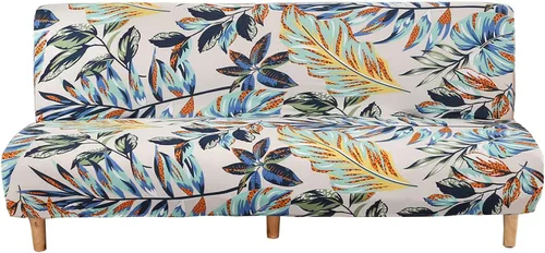 Vista 20 de WOMACO Funda Elástica para Futón Fundas para Sofá Cama Tamaño Full Twin Queen Negro Sin Brazos Protector de Sofá Loveseat con Fondo Elástico