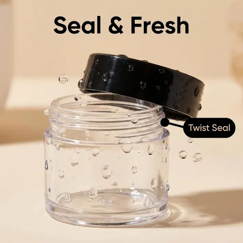 Vista 5 de Tapa de rosca de plástico blanco y negro recargable de 1.06 oz, 1.0 fl oz/1 oz, con base transparente, frascos cosméticos vacíos para botellas