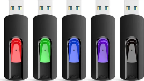Vista 10 de RAOYI 10 unidades de unidades de memoria USB de 4 GB deslizantes retráctiles a granel USB 2.0 pulgar, unidad de salto, unidad de cremallera