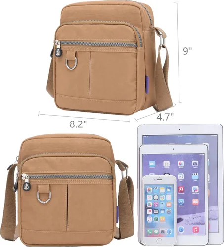 Vista 5 de Bolso cruzado de nailon casual, impermeable, ligero, para mujer