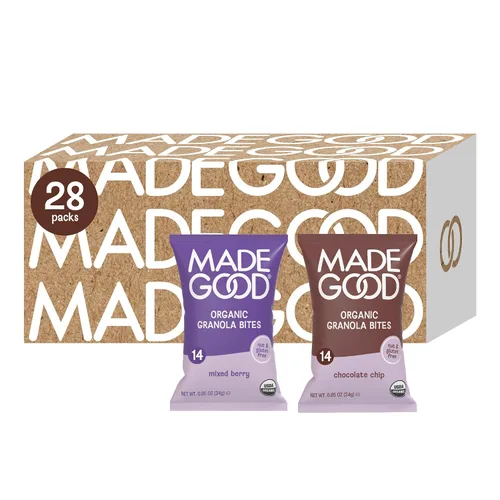 Vista 9 de Mini barras de granola MadeGood paquete de 28 sabor chispas de chocolate oscuro y avena libre de gluten Gluten free snacks for lunch boxes, school