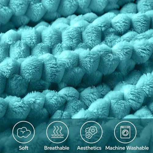 Vista 31 de BEDELITE Manta de forro polar para sofá y cama, manta decorativa de jacquard 3D de almendra, súper suave y acogedora, manta mullida cálida adecuada