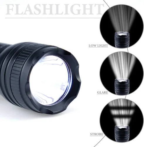 Vista 4 de Encendedor de doble arco impermeable al aire libre con linterna LED brillante USB recargable de plasma de arco encendedor a prueba de viento sin
