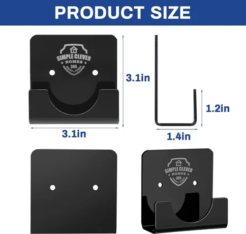 Vista 5 de Soportes de barra de cortina de baño de acrílico negro, adhesivos antideslizantes, soportes para cortinas, no se pegan en la pared, 2 soportes