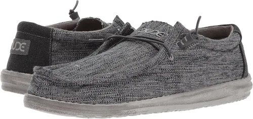Vista 3 de Hey Dude Wally Woven para hombre, gris, blanco Carbone