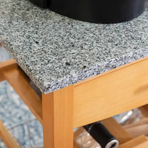 Vista 5 de Granite Top Carrito de cocina - color natural, Madera, Natural DAA