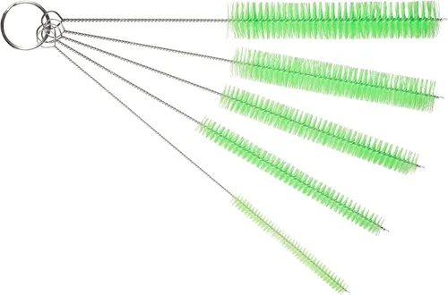 Vista 19 de Juego de cepillos de limpieza de tubos de 10 pulgadas, paquete de 5 cepillos pequeños de nailon extra largos con asas flexibles para botellas Negro
