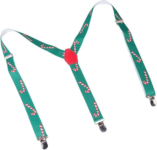 Vista 2 de TENDYCOCO 3pcs Christmas Straps Disfraz De Santa Claus para Adulto Santa Claus Outfit for Men Candy Cane Suit Santa Suit Men Suspender Man Suits for