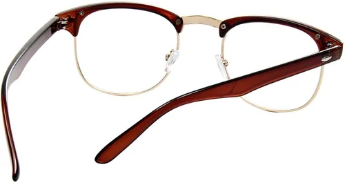 Vista 4 de Shiratori Nuevas gafas de lente transparentes sin borde de medio marco vintage de moda