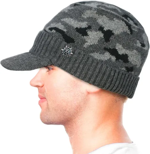 Vista 4 de Dahlia Gorro para hombre con visera - lana, sombrero de invierno con borde, forro polar