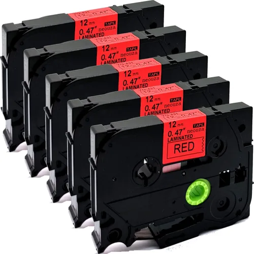 Vista 6 de NEOUZA Cartucho de cinta de etiquetas TZE TZ laminadas, de 15/32 x 15/16 pulgadas, compatible para Brother P-Touch (paquete de 5), TZe-531 Negro