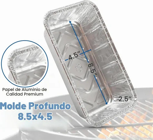 Vista 2 de Moldes desechables de aluminio de 2 libras para hornear, servir y almacenar, sartén desechable resistente al calor, ideal para alimentos