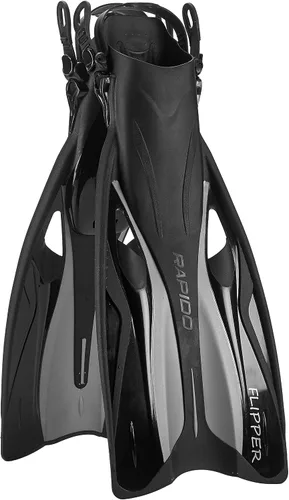 Vista 5 de Phantom Aquatics Juego de esnórquel sin marco con máscara de snorkel Negro
