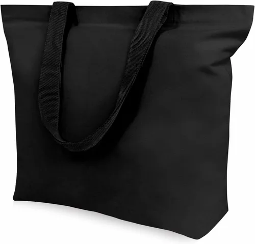 Vista 8 de TOPDesign Paquete de 2 bolsas de lona con cierre magnético, bolsas de compras reutilizables para comestibles, haz tus diseños creativos