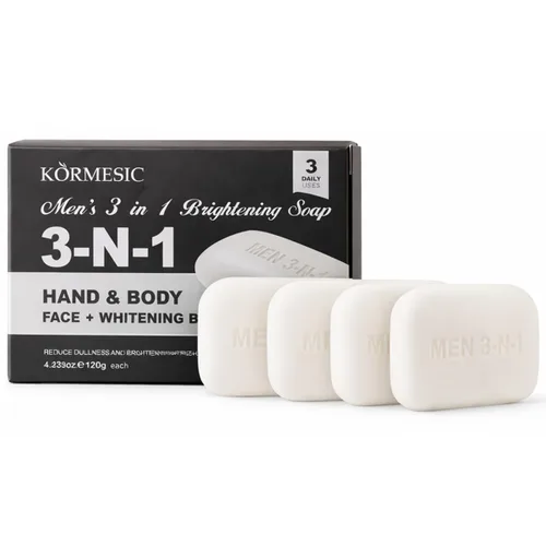 Vista 9 de Jabón en barra 3 en 1 para hombre, aroma natural con infusión de hierbas, limpiador equilibrado de pH rico en humedad para cara, cuerpo y manos