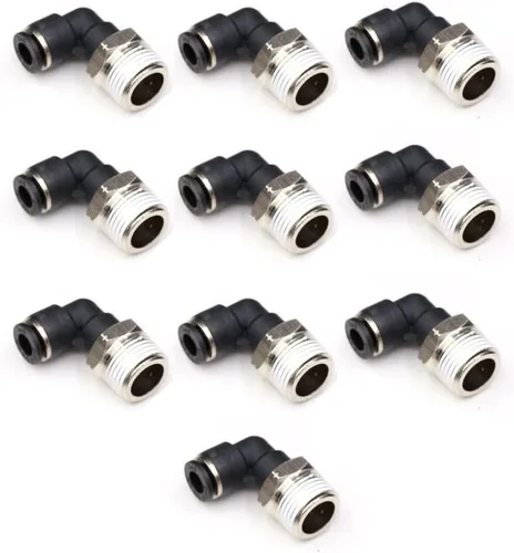 Vista 18 de CEKER 1/2 Codo Macho Conexiones de Líneas Aéreas de Empuje Ajustes de Conexión de Empuje de 90 Grados Ajustes de Aire, PL 1/2 Tubo Od x 1/2" NPT