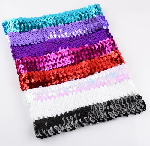 Vista 4 de Kenz Laurenz Diademas elásticas de lentejuelas para niñas, niños y mujeres, flapper rugiendo años 20, Great Gatsby de los años 20, banda