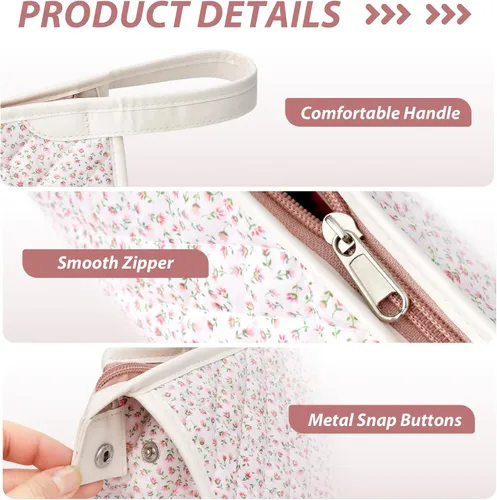 Vista 5 de Bolsa de viaje acolchada para herramientas para el cabello Dyson Floral rosa