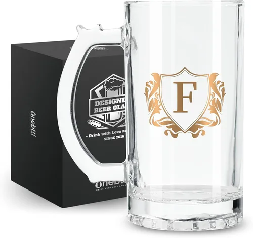 Vista 11 de Onebttl Regalos personalizados de cerveza para hombres amantes de la cerveza, taza de cerveza pesada de 17 onzas con asa para jefe como regalo